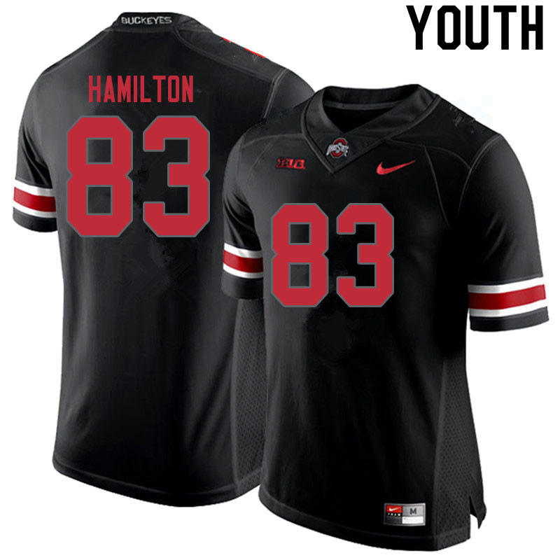 Ohio State Buckeyes Cormontae Hamilton Youth #83 Blackout Authentic Stitched College Football Jersey